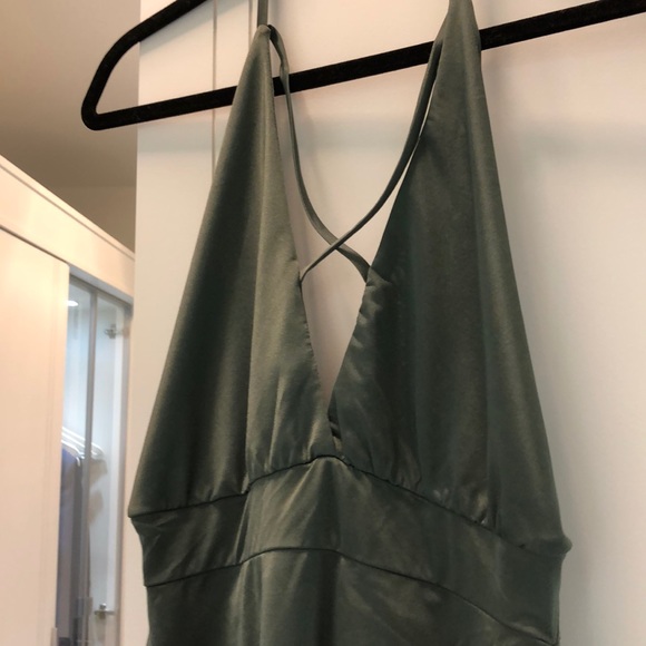 Green Halter-Style Mini Dress! - Picture 3 of 5